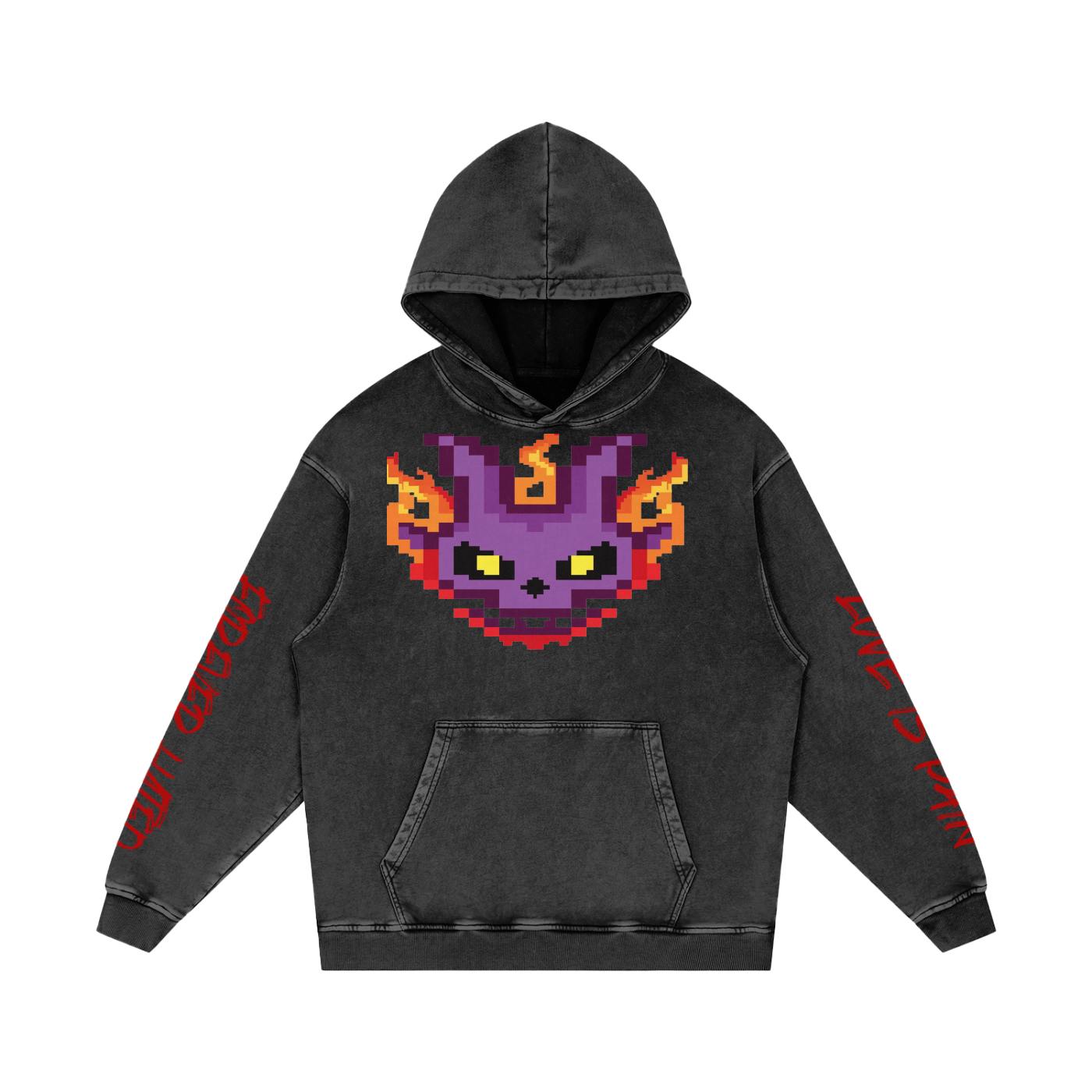 Snow Washed Loose Cotton Hoodie